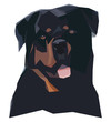 Rottweiler's portrait in a geometric style